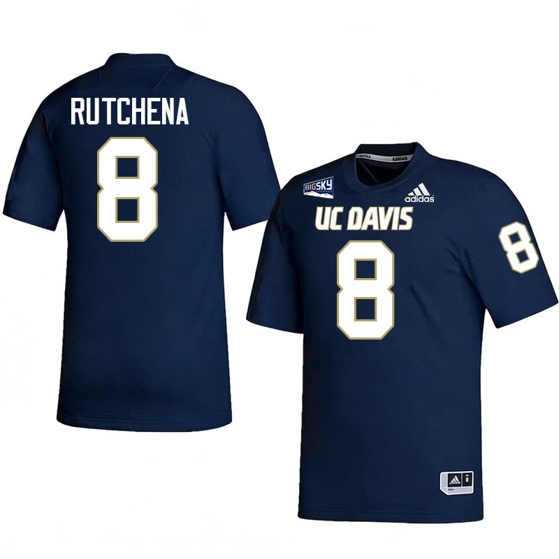 UC Davis Aggies #8 Nate Rutchena College Football Jerseys, Uniforms Stitched Sale-Navy